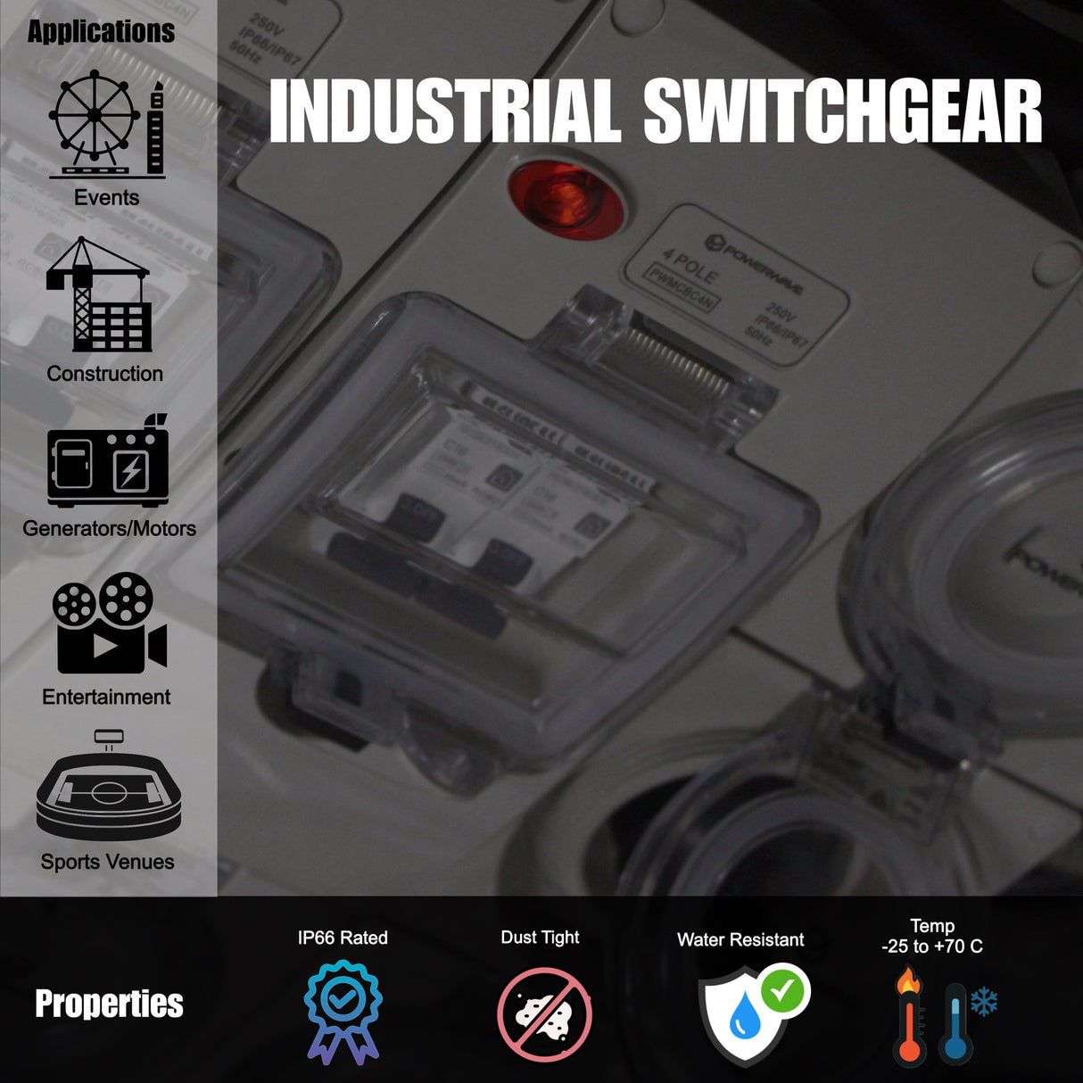 Power Adapter 15 Amp 3 Pin Single Phase- 20 Amp Round 3 Pin Single Phase outlet