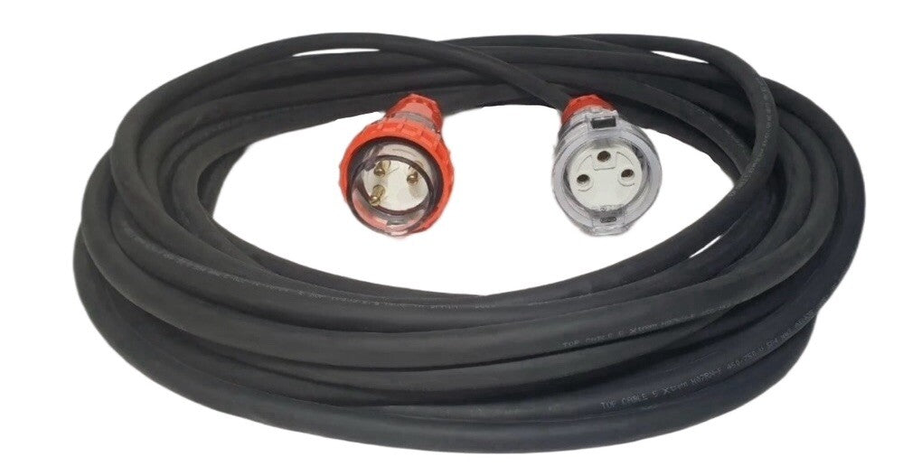 32 Amp 35m Extension Lead, Single Phase, 3 pin, 240V 32A 35mt Rubber Cable 1Ph