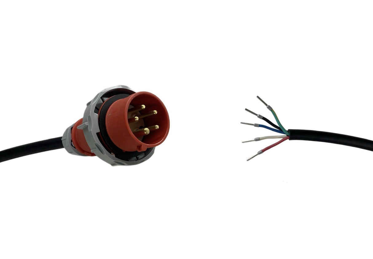 Appliance Lead CEEform 16 Amp 5 Pin Three Phase Plug with Bootlace Pins/or Lugs