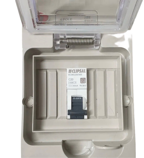 Portable Power board 32 Amp 1 phase 3 pin supply to 1 x 240v 15 Amp RCBO outlet