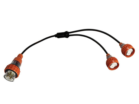 Splitter Lead Adapter 20 Amp 5 Pin 3 Phase to 2 x 20 Amp Flat 3 Pin Single Phase