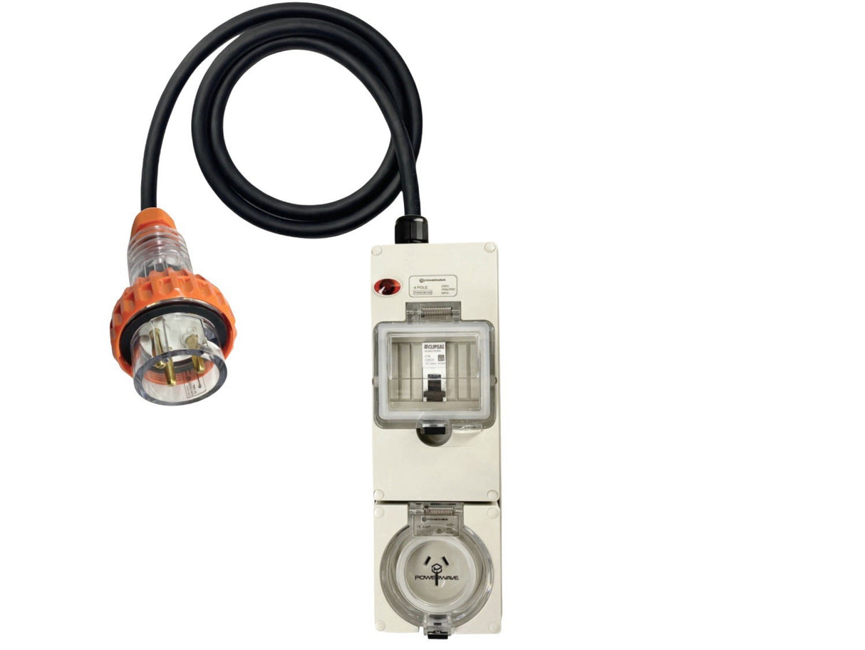 Power Adapter 20 Amp Round 3 Pin Single Phase - 15 Amp 3 Pin Single Phase outlet