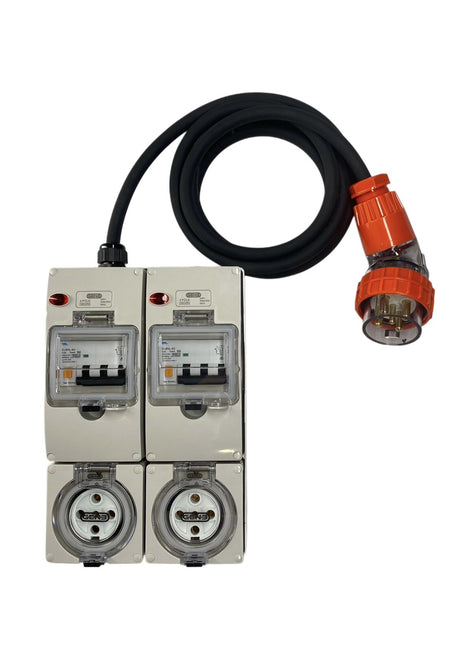 Power Board 5 Pin 10A to 2 x 5 Pin 10A RCBO Protected Outlets