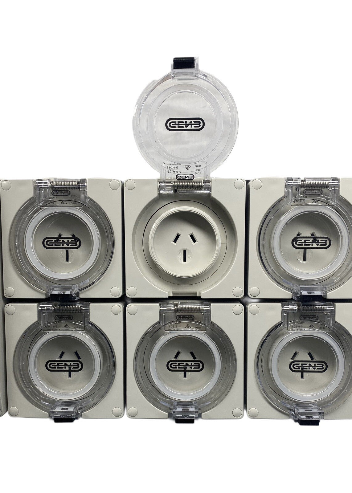 Portable Power board adapter 32 Amp 3 phase 5 pin to 6 x 15A and 6 x 10A Outlets