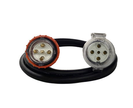 50 Amp 5 Pin Round Three Phase 415V,  10mm² Extension Lead