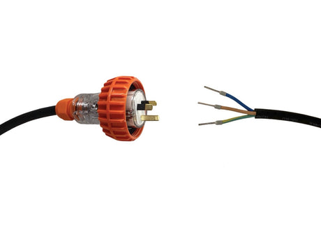 Appliance Lead 10 Amp 3 Pin Flat Single Phase Plug with Bootlace Pins/or Lugs