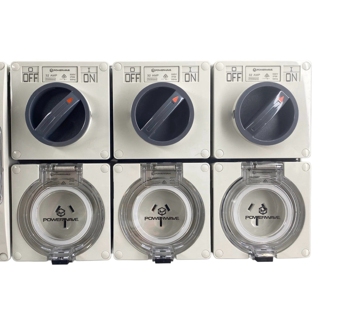 Power Board 5 Pin 20 Amp to 3 x 15 Amp Flat Pin RCBO Protected Outlets