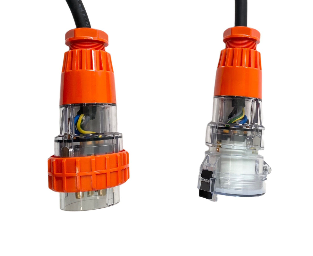 10 Amp 2m Extension Lead, 3 Phase, 5 pin, 415V 10A Heavy Duty Cable 3ph