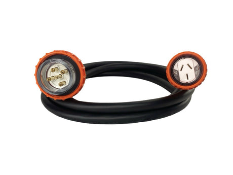 Adapter 20 Amp 5 Pin to 20 Amp 3 pin Flat Single Phase Extension Lead