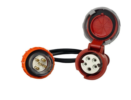 Adapter Lead 5 Pin 32 Amp Australian Plug to 5 Pin 32 Amp Cee Form Socket