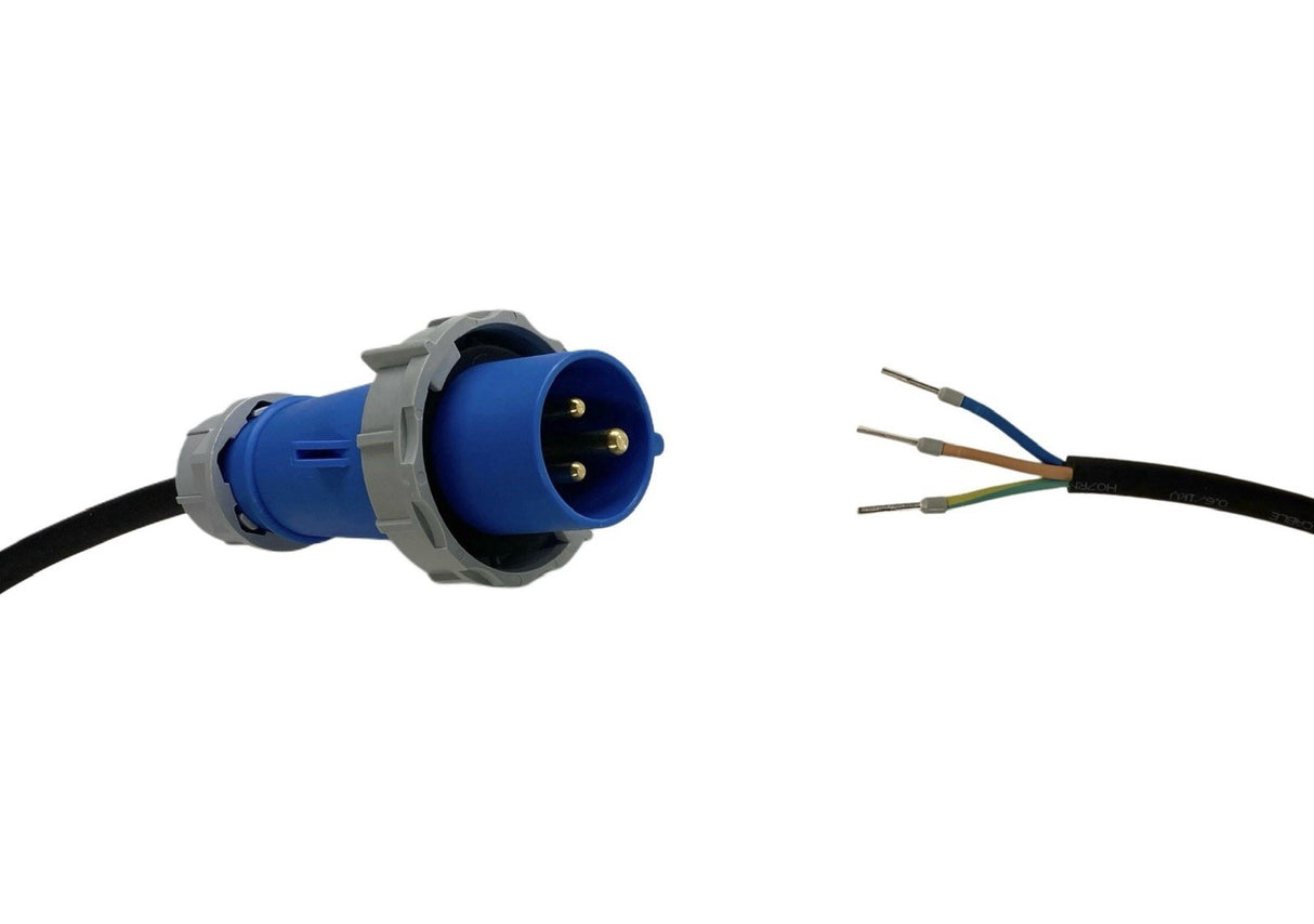 Appliance Lead CEEform 16 Amp 3 Pin Single Phase Plug with Bootlace Pins/or Lugs