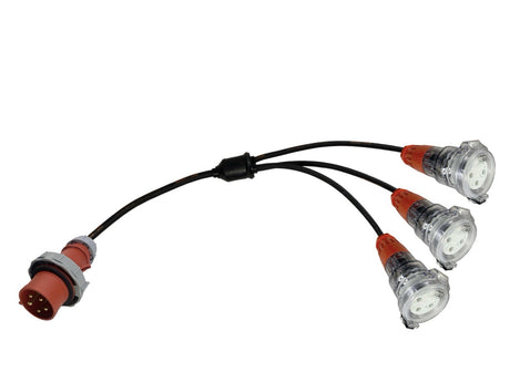 Splitter Lead Adapter CEEform 32 Amp 5 Pin to 3 x 32 Amp 3 Pin Single Phase