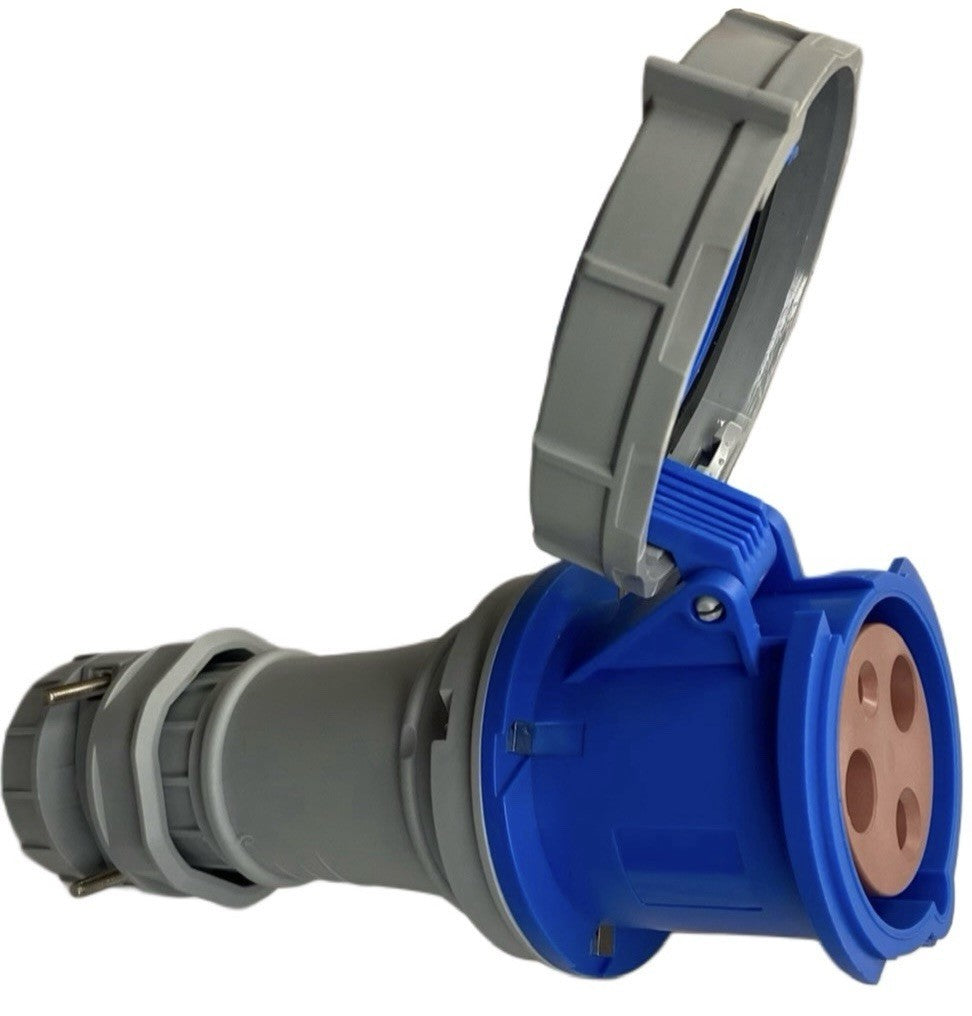 Adapter CEEform 63 Amp 5 Pin to CEEform 63 Amp 3 pin 240V Extension Lead