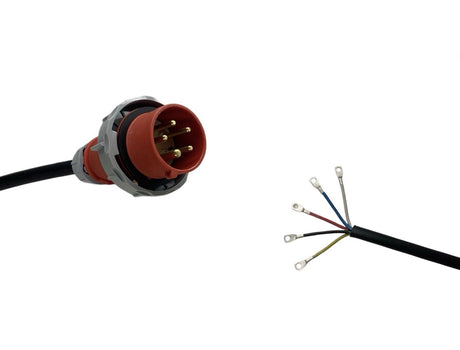 Appliance Lead CEEform 16 Amp 5 Pin Three Phase Plug with Bootlace Pins/or Lugs