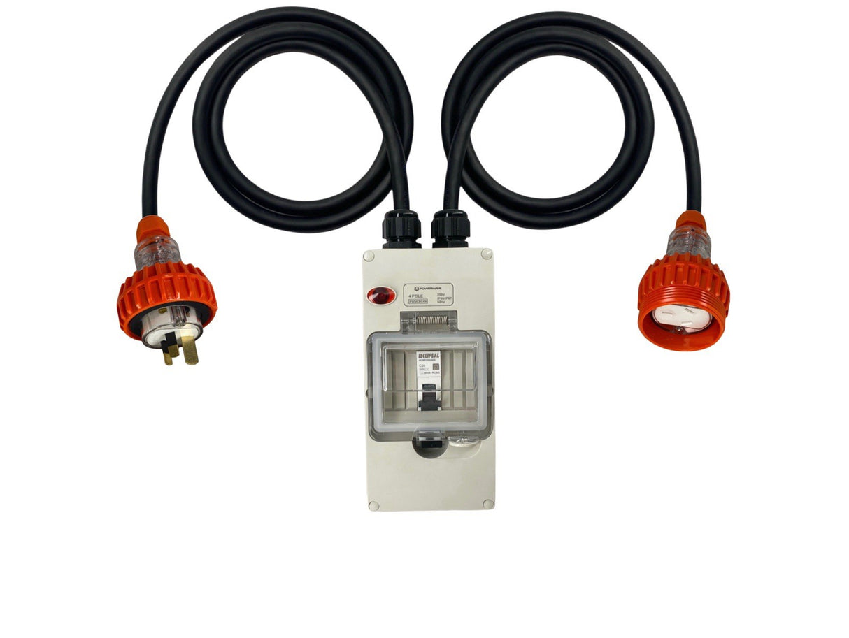 Power Adapter 15 Amp 3 Pin Single Phase to 10 Amp 3 pin Single Phase Socket