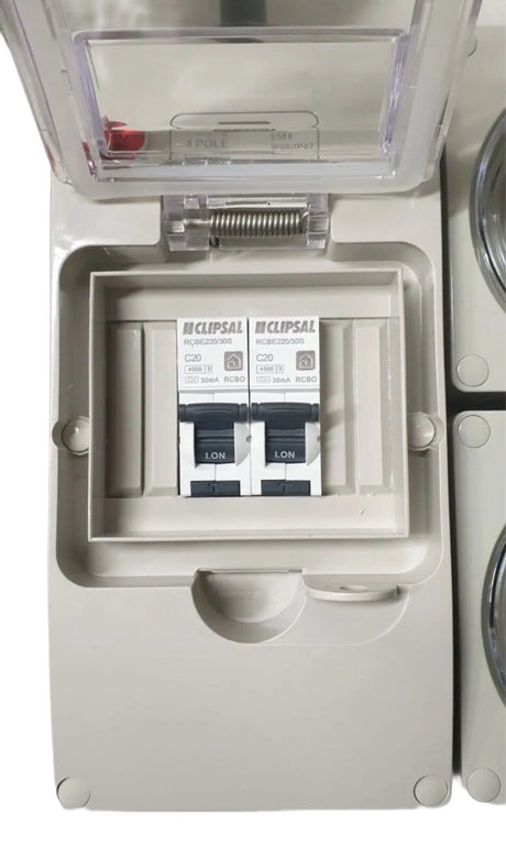 Portable Power board 32 Amp 1 phase 3 pin supply to 2x 15 Amp, 2x 10 Amp outlet