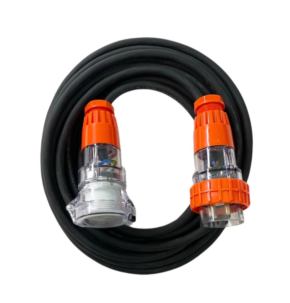 32 Amp 7m Extension Lead, Single Phase, 3 pin, 240V 32A 7mt Rubber Cable 1Ph