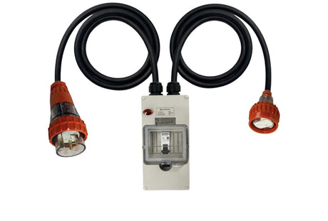 Power Adapter CEEform 32 Amp 3 Pin Single Phase to CEEform 16 Amp 3 pin Socket