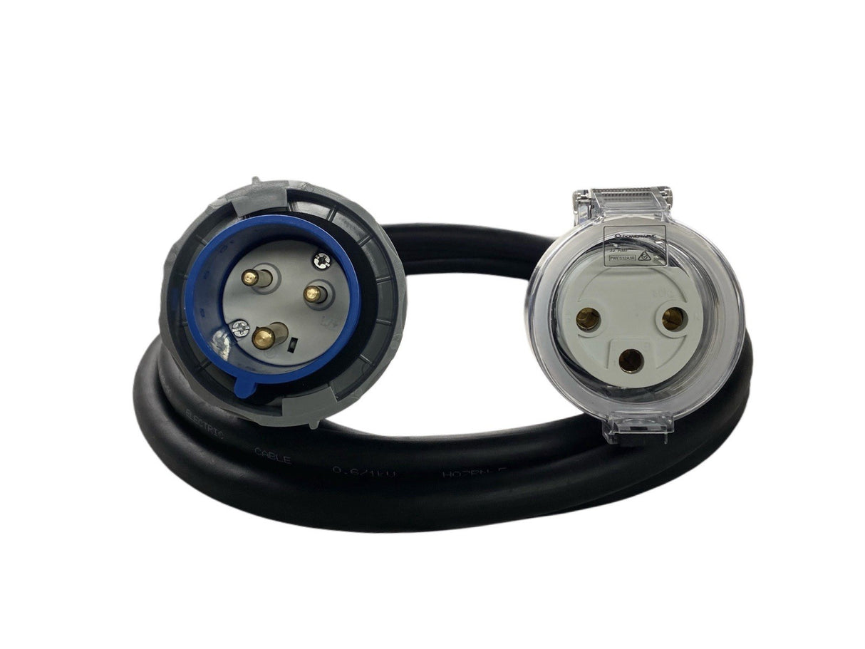 Adapter CEEform 32 Amp 3 Pin to 32 Amp 3 pin Single Phase 240V Extension Lead