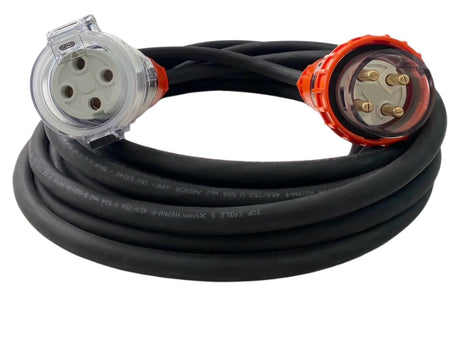 40 Amp 7m Extension Lead, 3 Phase, 4 pin, 415V 40A Heavy Duty Cable 3ph
