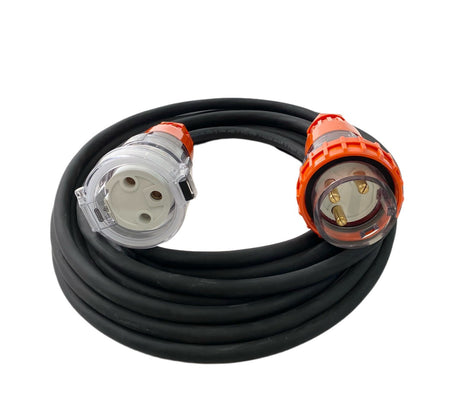 20 Amp 1m Extension Lead, Single Phase, 3 pin, 240V 20A Heavy Duty Cable 1Ph