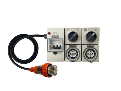 Power Board 20 Amp 5 Pin Three Phase to 2 x 10 Amp 5 pin Three Phase outlets