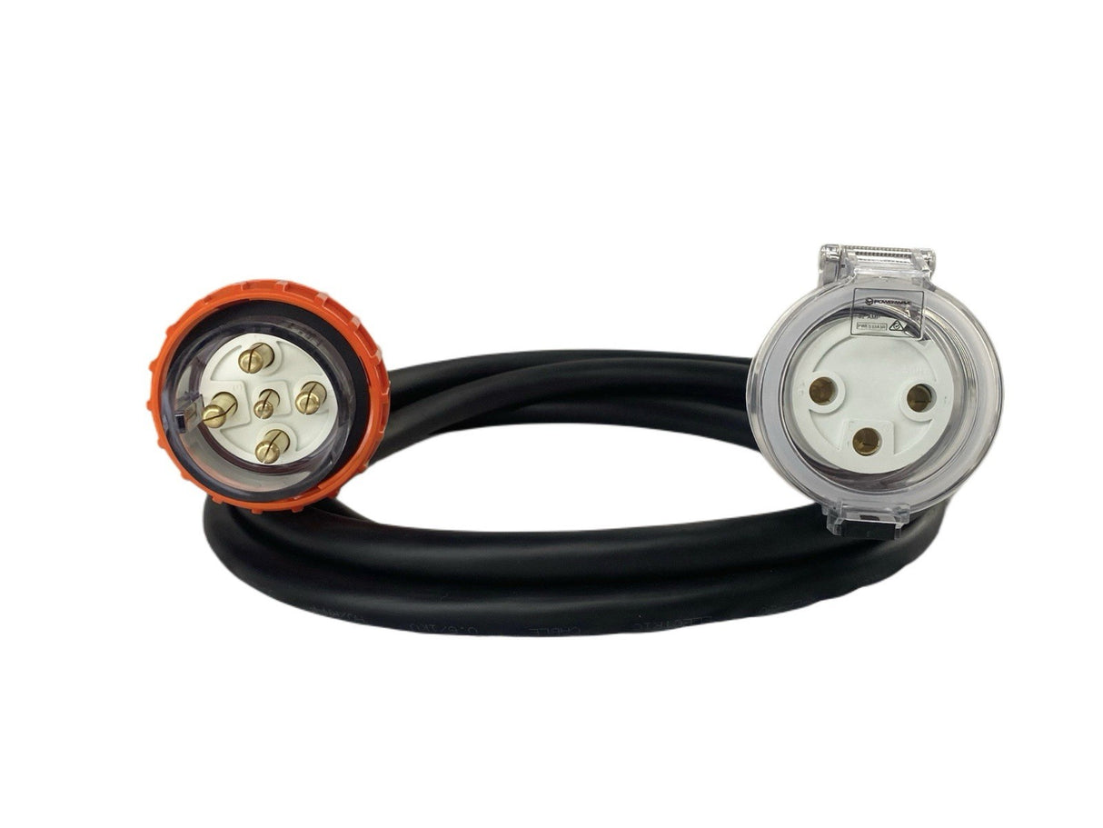 Adapter 32 Amp 5 Pin to 32 Amp 3 pin Single Phase Extension Lead