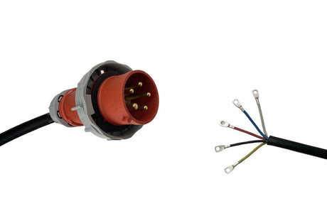 Appliance Lead CEEform 32 Amp 5 Pin Three Phase Plug with Bootlace Pins/or Lugs