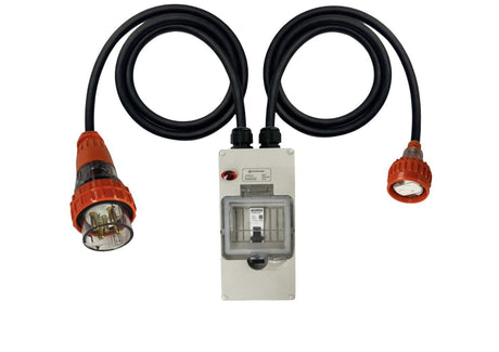 Power Adapter 32 Amp 5 Pin Three Phase to 15 Amp 3 pin Single Phase Socket