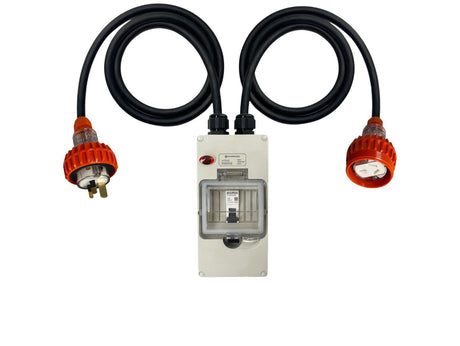 Power Adapter 15 Amp 3 Pin Single Phase - 20 Amp Flat 3 pin Single Phase Socket