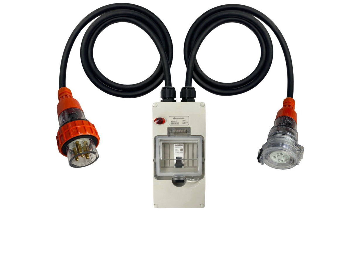 Power Adapter 20 Amp 5 Pin Three Phase to 20 Amp round 3 pin Single Phase Socket