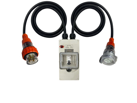 Power Adapter 20 Amp 5 Pin Three Phase to 20 Amp round 3 pin Single Phase Socket