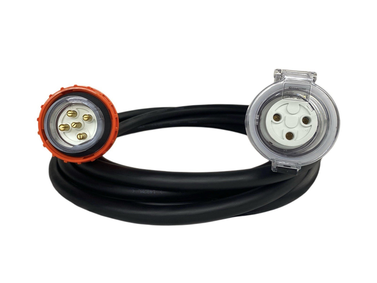 Adapter 20 Amp 5 Pin to 20 Amp 3 pin Round Single Phase Extension Lead