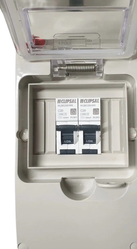 Portable Power board 32 Amp 1 phase 3 pin supply to 2 x 240v 15 Amp RCBO outlets