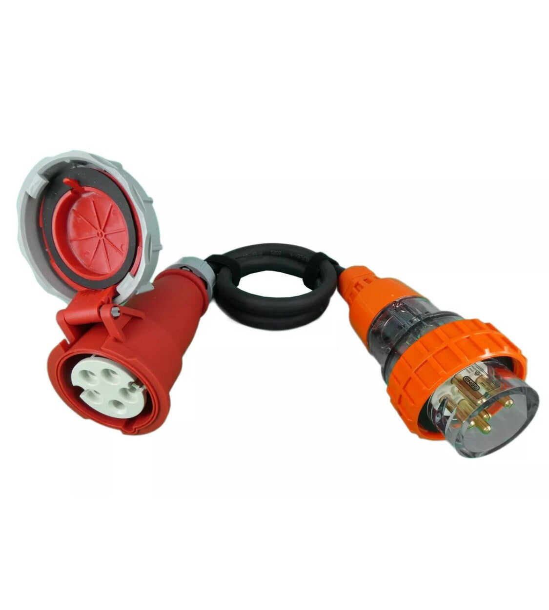 Adapter Lead 5 Pin 20 Amp Australian Plug to 5 Pin 16 Amp Cee Form Socket 1m