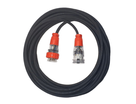 10 Amp 50m Extension Lead, 3 Phase, 5 pin, 415V 10A Heavy Duty Cable 3ph