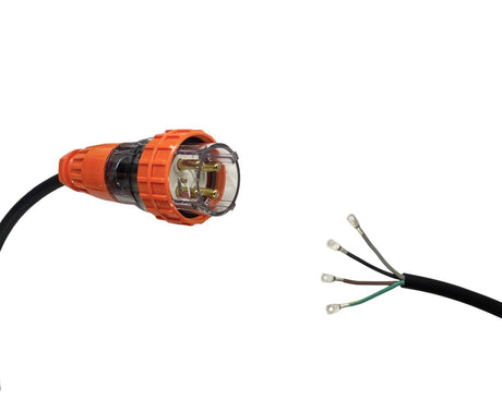 Appliance Lead 50 Amp 4 Pin Round Three Phase Plug with Bootlace Pins/or Lugs