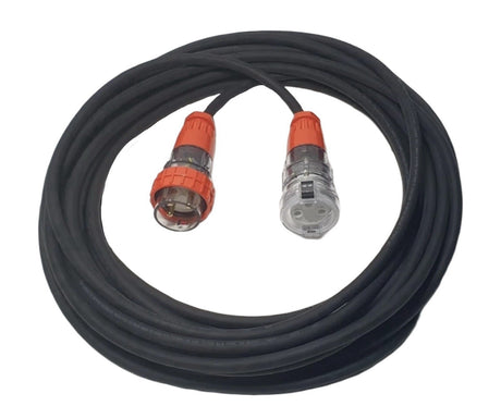 32 Amp 10m Extension Lead, Single Phase, 3 pin, 240V 32A 10mt Rubber Cable 1Ph