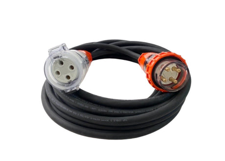 32 Amp 7m Extension Lead, 3 Phase, 4 pin, 415V 32A 4.0mm² 7mt Cable 3Ph