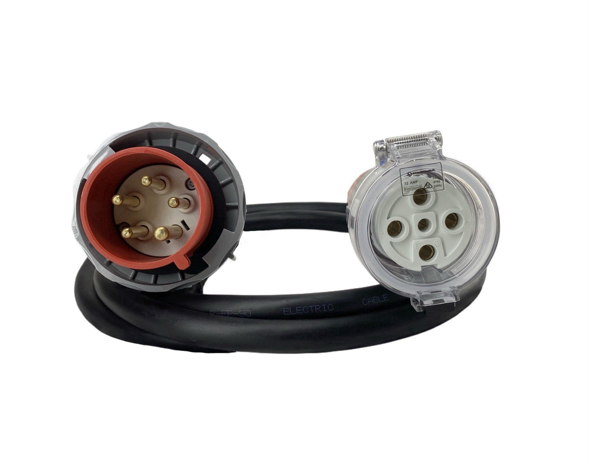 Adapter CEEform 32 Amp 5 Pin to 32 Amp 5 pin 3 Phase Extension Lead
