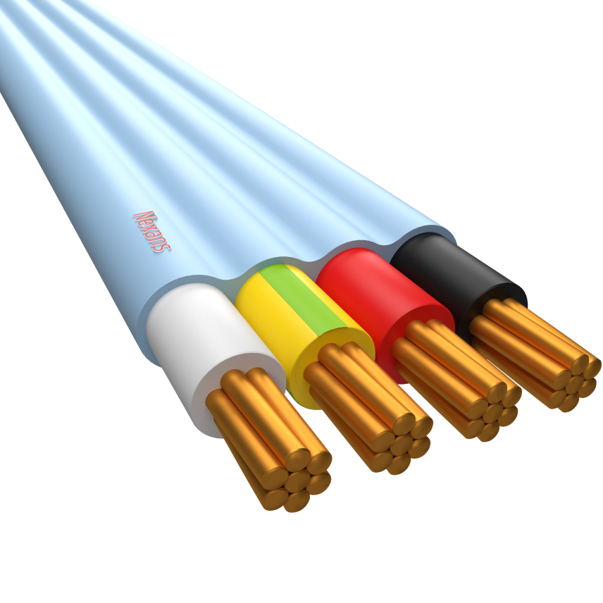 1.5mm 3 Core & Earth Flat Air Conditioning Cable Blue 100 Metre Drum