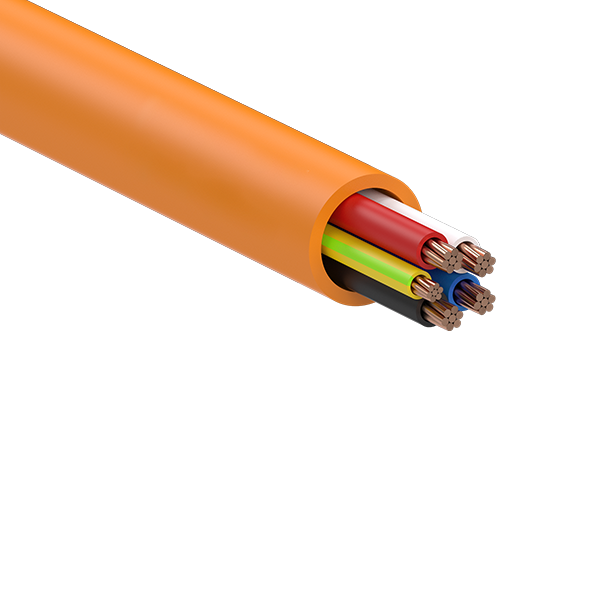 1.5mm 4 Core & Earth Orange Circular Cable (5G) Per Metre