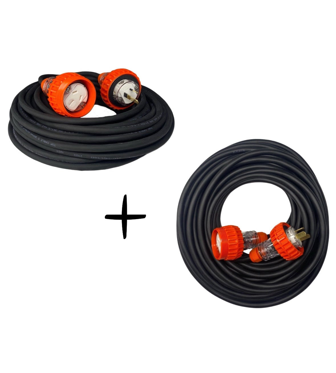 20A 3 Pin 20m Extension Lead + 15A 3 Pin 20m Extension Lead