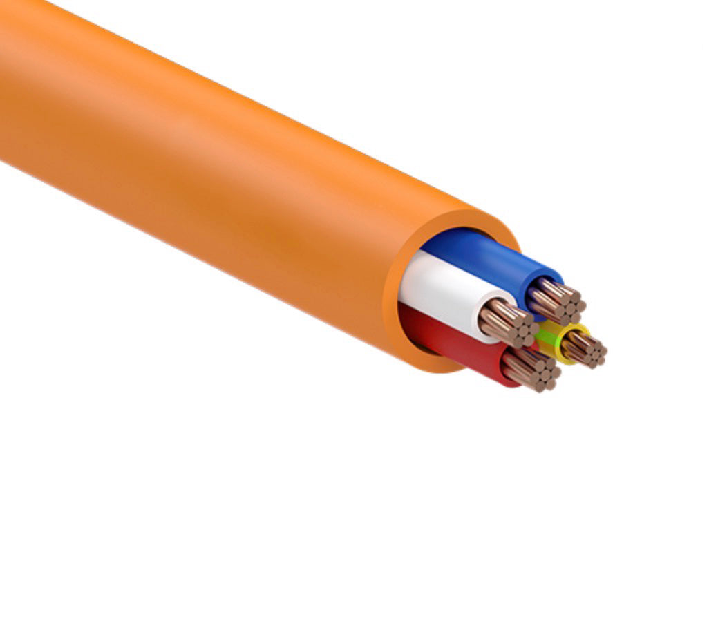 2.5mm 3 Core & Earth Orange Circular Cable (4G) 100 Metre Drum