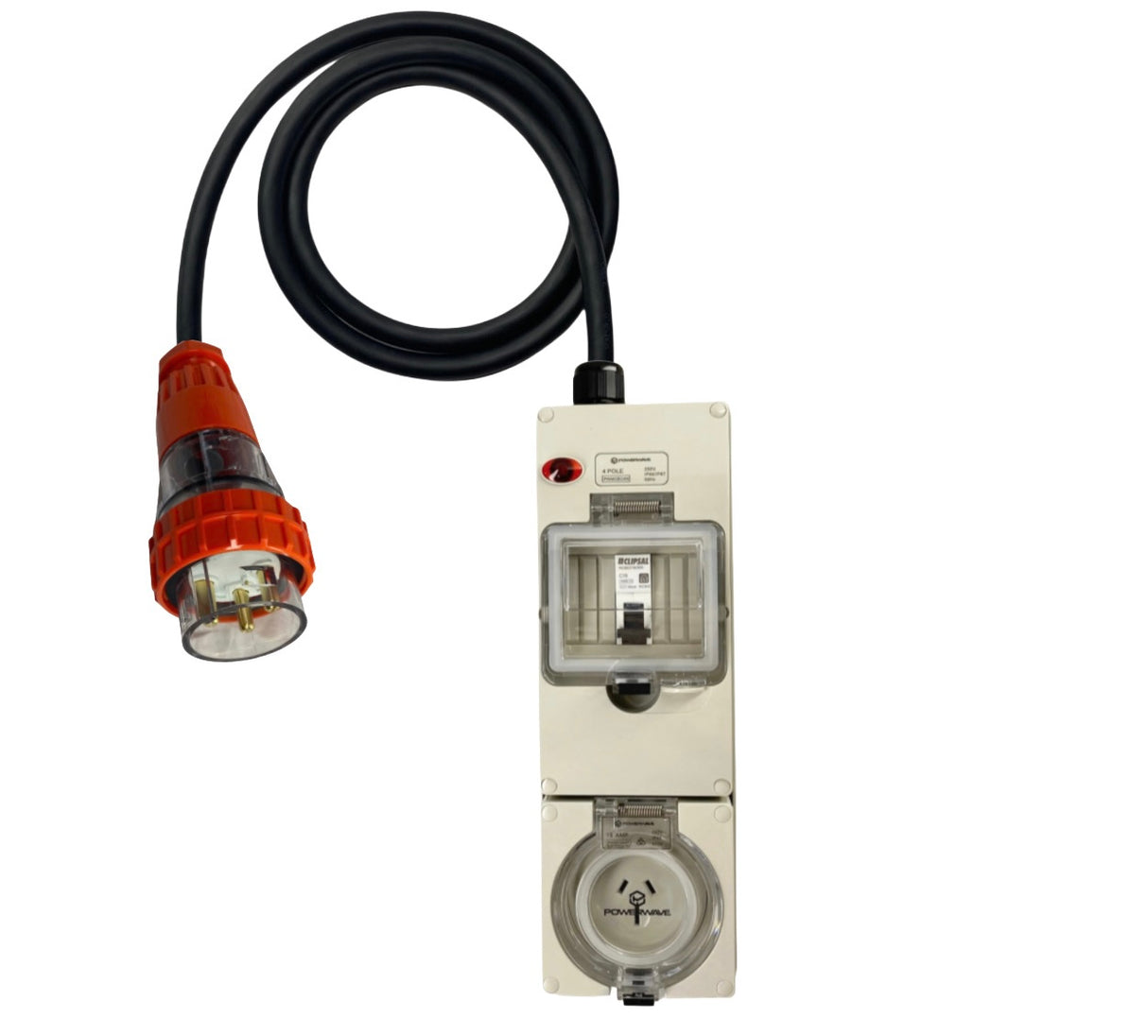 BUNDLE | 32A 3 Pin to 15A 3 Pin Adapter + 32A 3 Pin 10m Lead + 15A 3 Pin 20m Lead