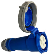 Power Adapter CEEform 63 Amp 3 Pin Single Phase to CEEform 32 Amp 3 pin Socket