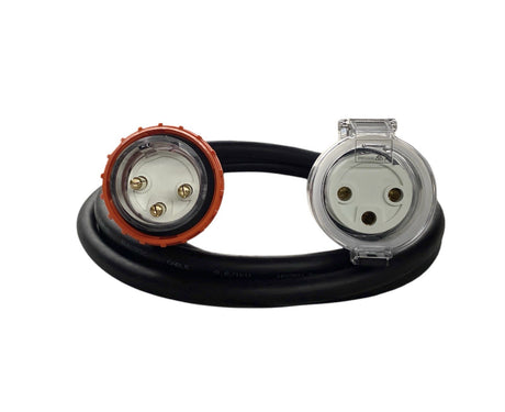 32 Amp 3 Pin Round Single Phase 240V,  6mm² Extension Lead