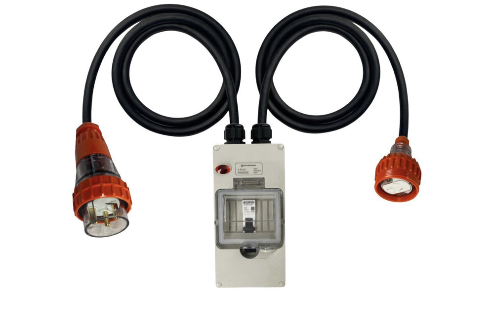 Power Adapter 32 Amp 3 Pin Single Phase to 15 Amp 3 pin Single Phase Socket