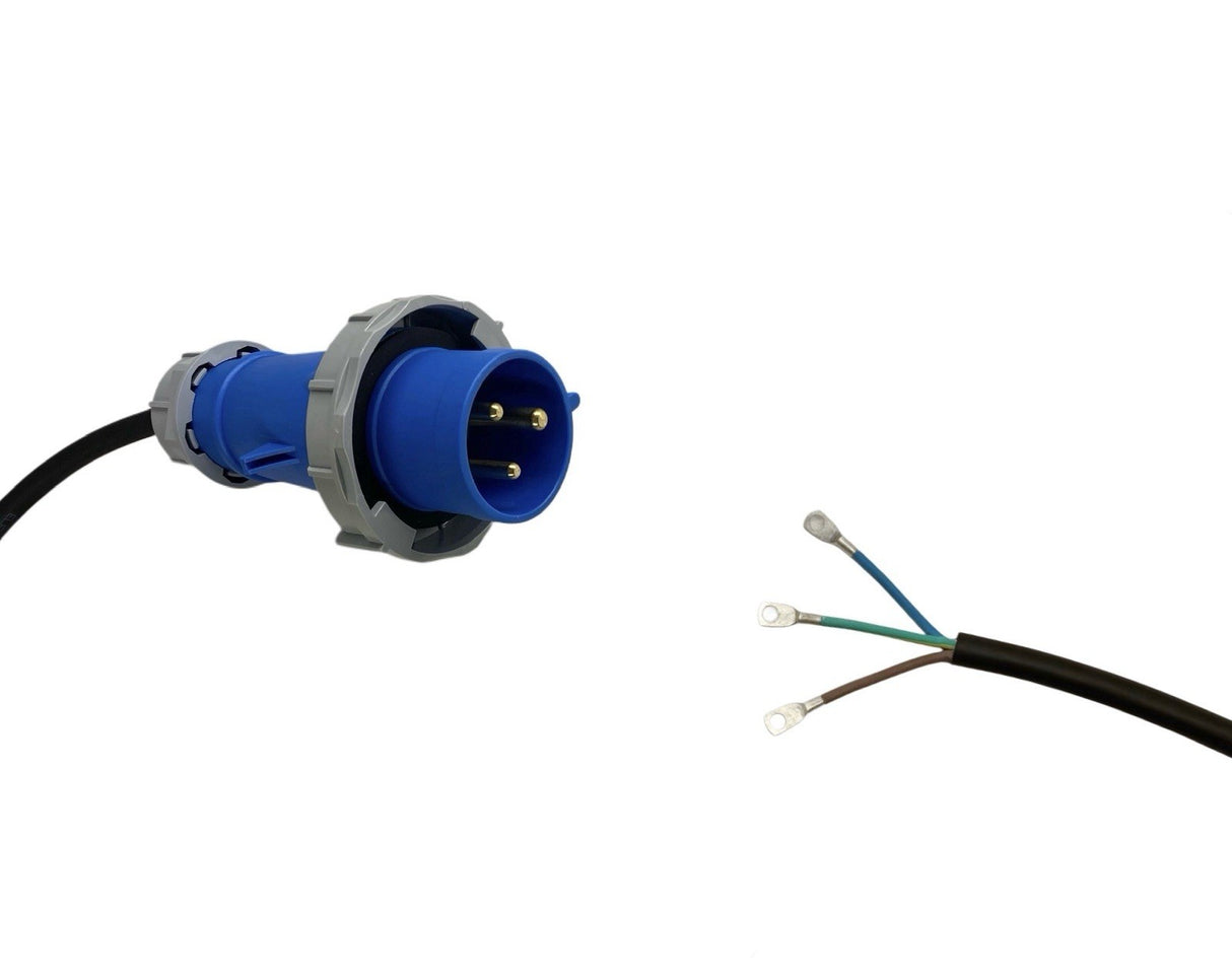Appliance Lead CEEform 32 Amp 3 Pin Single Phase Plug with Bootlace Pins/or Lugs