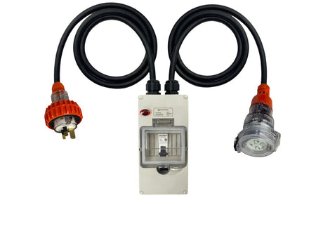 Power Adapter 15 Amp 3 Pin Single Phase - 20 Amp Round 3 pin Single Phase Socket